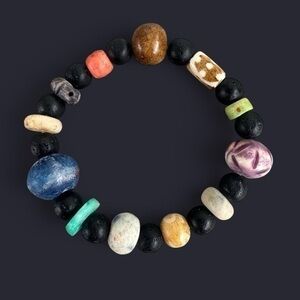Black Boho Mixed Bead Bracelet